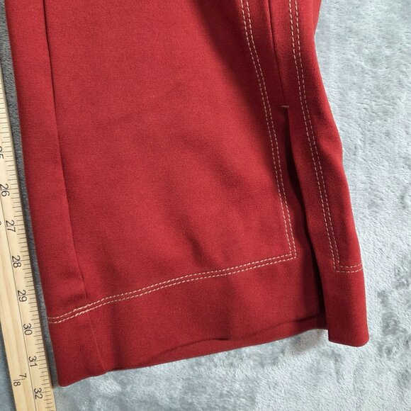 Anthropologie Pants Womens 8 Red The Essential Trouser Ponte Flare Boho Hippie - Picture 11 of 12